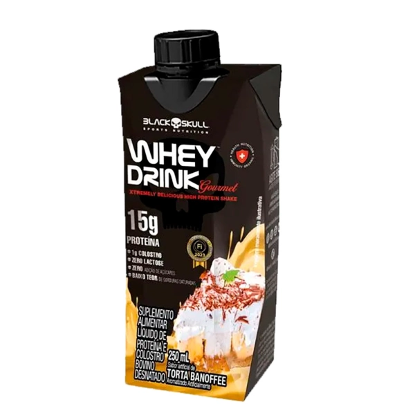 Whey Drink Gourmet Torta Banoffe 250ml - Blackskull Produto Whey Drink Gourmet Torta Banoffe 250ml - Blackskull
