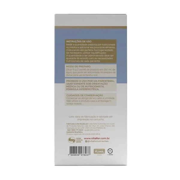 Whey Protein Isolate Caixa com 15 Sachês 15g - Vitafor Produto Whey Protein Isolate Caixa com 15 Sachês 15g - Vitafor