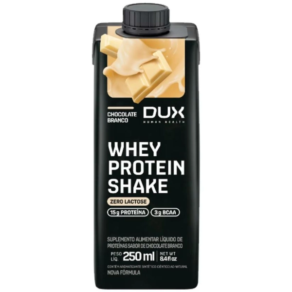 Whey Protein Shake Chocolate Branco 250ml - Dux Nutrition Produto Whey Protein Shake Chocolate Branco 250ml - Dux Nutrition