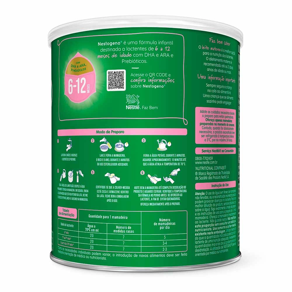 Produto Nestogeno 2 - 6 a 12 Meses 800g Fórmula Infantil - Nestlé