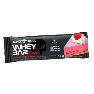Barra de Proteina Whey Bar Torta Mousse de Morango 45g - BlackSkull Barra de Proteina Whey Bar Torta Mousse de Morango 45g - BlackSkull