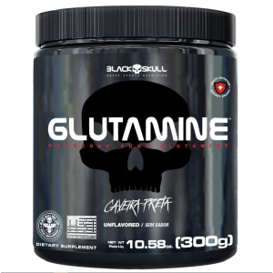 Produto - Glutamine Caveira Preta 300g Black Skull