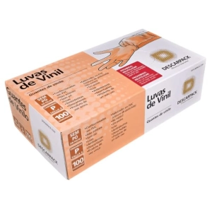 Produto - Luvas de Vinil sem Talco Tamanho P com 100 Unidades - Descarpack
