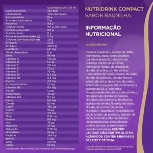 Nutridrink Compact Baunilha - 4 Unidades de 125ml - Danone Nutridrink Compact Baunilha - 4 Unidades de 125ml - Danone