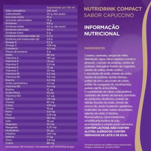 Nutridrink Compact Cappuccino - 4 Unidades de 125ml - Danone Nutridrink Compact Cappuccino - 4 Unidades de 125ml - Danone