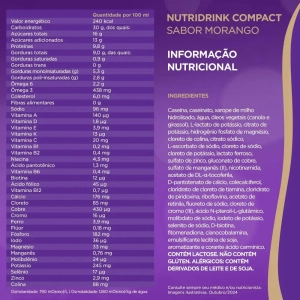 Nutridrink Compact Morango - 4 Unidades de 125ml - Danone Nutridrink Compact Morango - 4 Unidades de 125ml - Danone