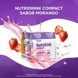 Nutridrink Compact Morango - 4 Unidades de 125ml - Danone Nutridrink Compact Morango - 4 Unidades de 125ml - Danone