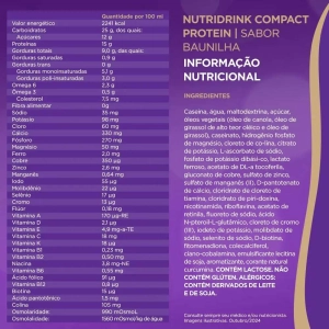 Nutridrink Compact Protein Baunilha - 4 Unidades de 125ml - Danone Nutridrink Compact Protein Baunilha - 4 Unidades de 125ml - Danone