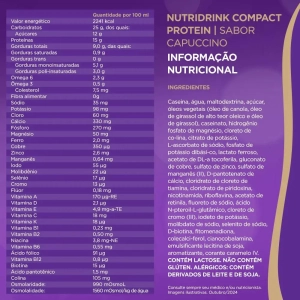 Nutridrink Compact Protein Cappuccino - 4 Unidades de 125ml - Danone Nutridrink Compact Protein Cappuccino - 4 Unidades de 125ml - Danone