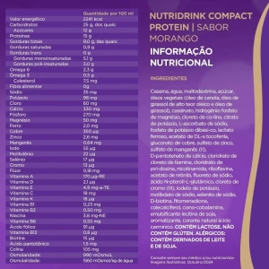 Nutridrink Compact Protein Morango - 4 Unidades de 125ml - Danone Nutridrink Compact Protein Morango - 4 Unidades de 125ml - Danone