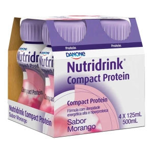 Produto - Nutridrink Compact Protein Morango - 4 Unidades de 125ml - Danone