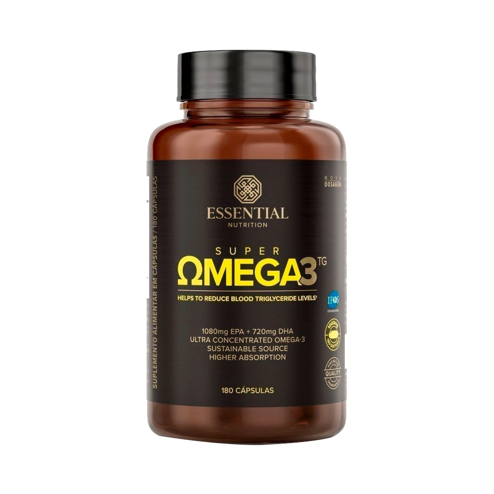 Super Omega 3 TG 1000mg 180 Cápsulas - Essential Nutrition Produto Super Omega 3 TG 1000mg 180 Cápsulas - Essential Nutrition